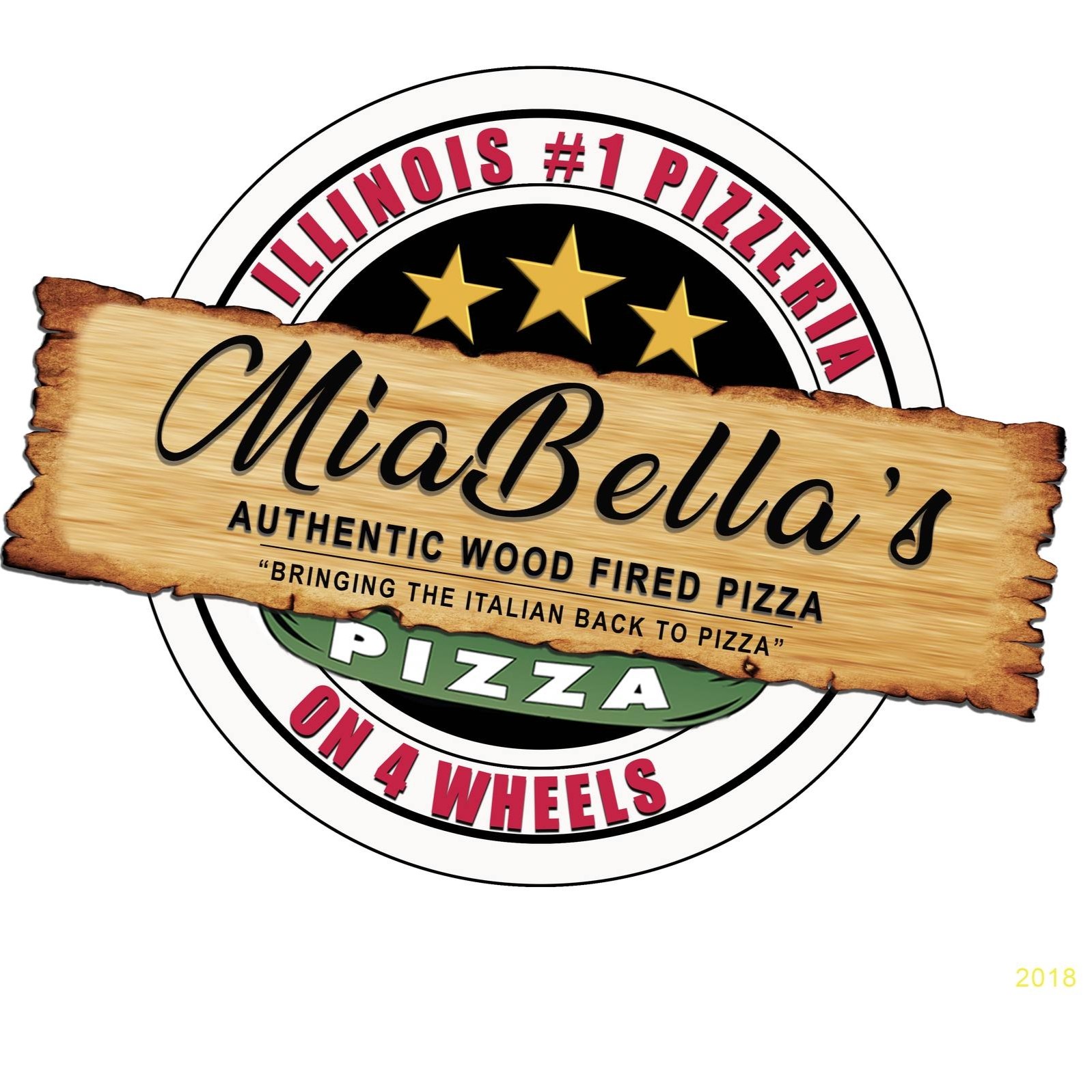 Image of Mia Bella's Wood Fired Pizza and Catering's logo.